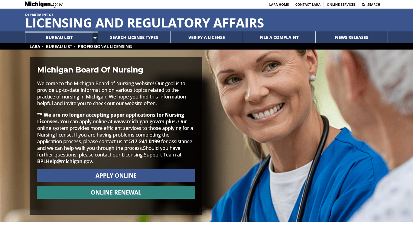 Michigan Board of Nursing Licensing Renewal Requirements for MI