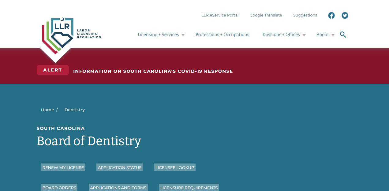 South Carolina Board of Dentistry Simplified Licensing Procedures