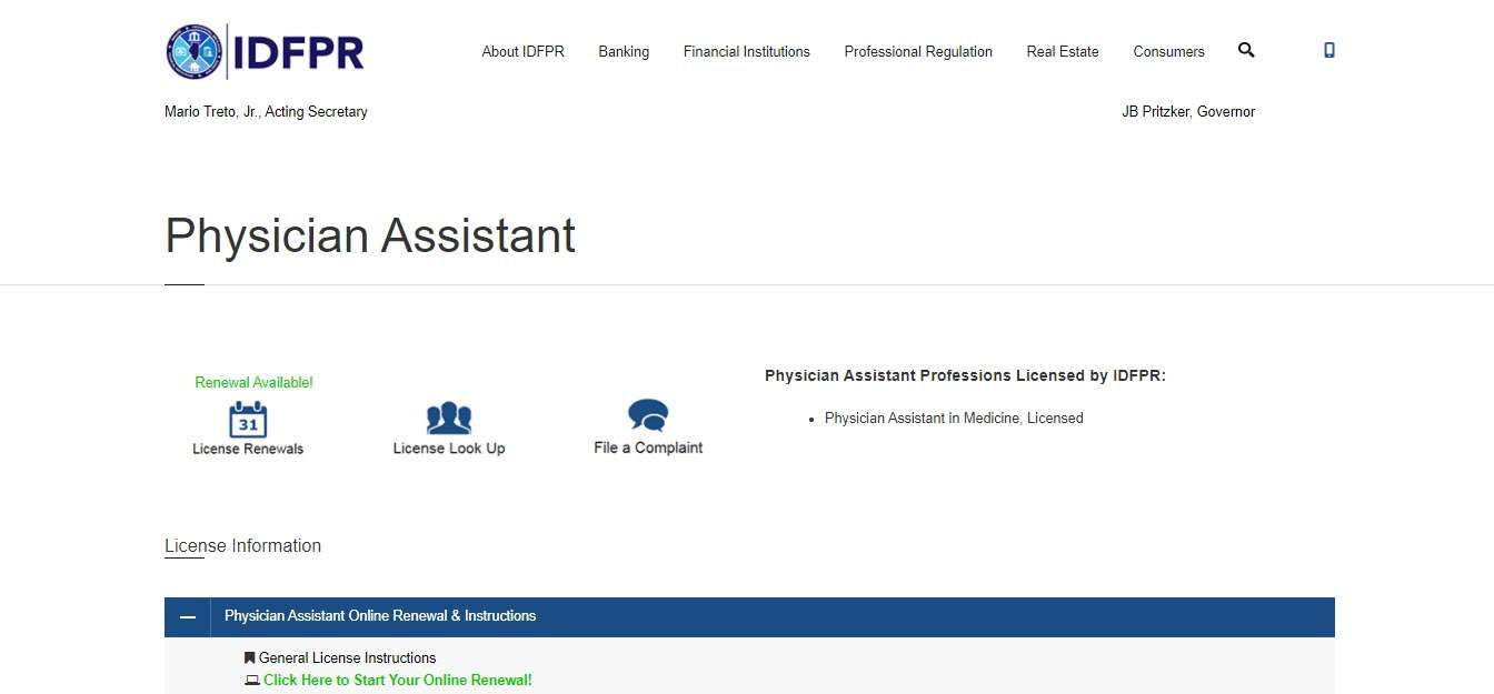 Illinois Board of Physician Assistants Essential Licensing Practices