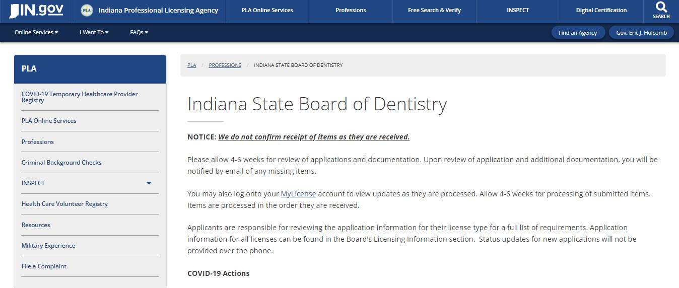 Indiana Board of Dental Assistants Quick Guide to Licensing