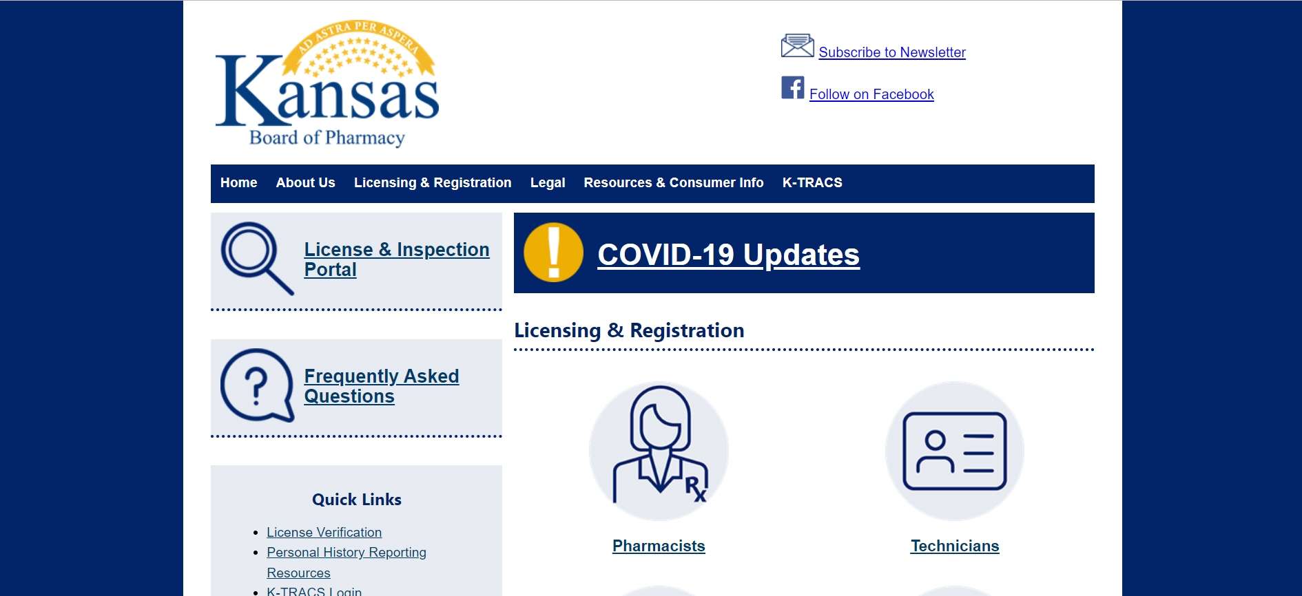 Kansas Board Of Pharmacy Quick Guide To Licensing   Kansas Board Of Pharmacy Website 