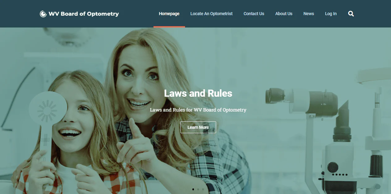 West Virginia Board of Optometry website