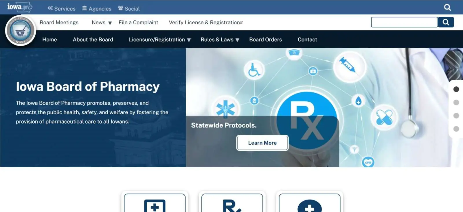 Iowa Board of Pharmacy website