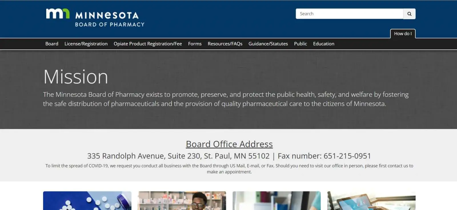 Minnesota Board of Pharmacy website