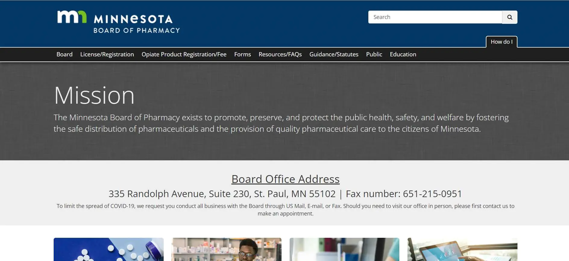 Minnesota Board of Pharmacy website