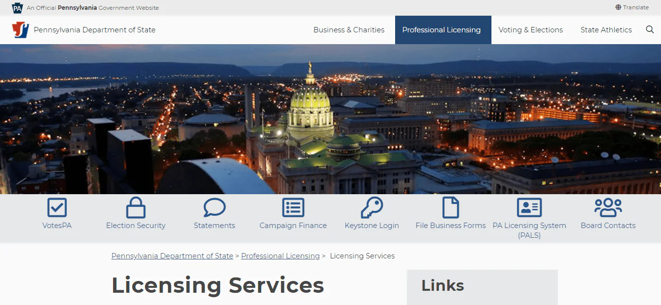 Licensing requirements for the Pennsylvania Board of Nursing.